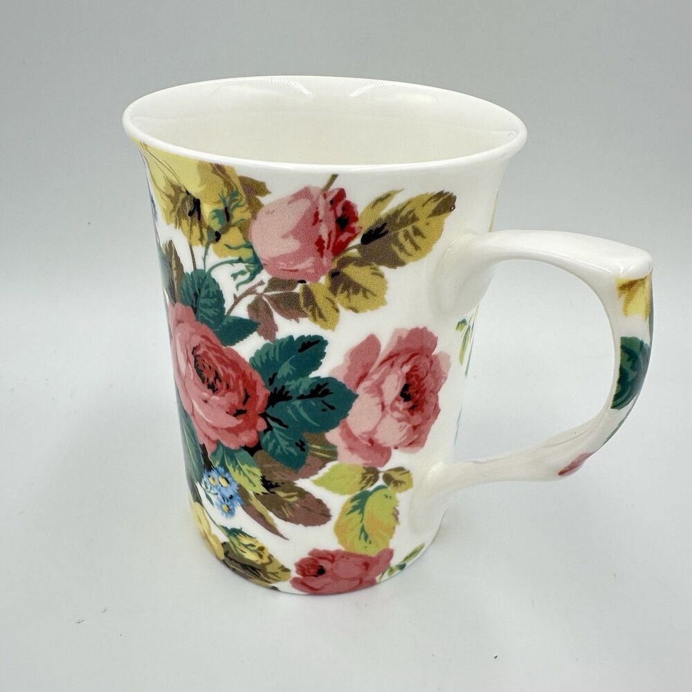 Flower Coffee Cup Mug Stechcol Gracie Bone China 10 oz Garden Colorful Floral